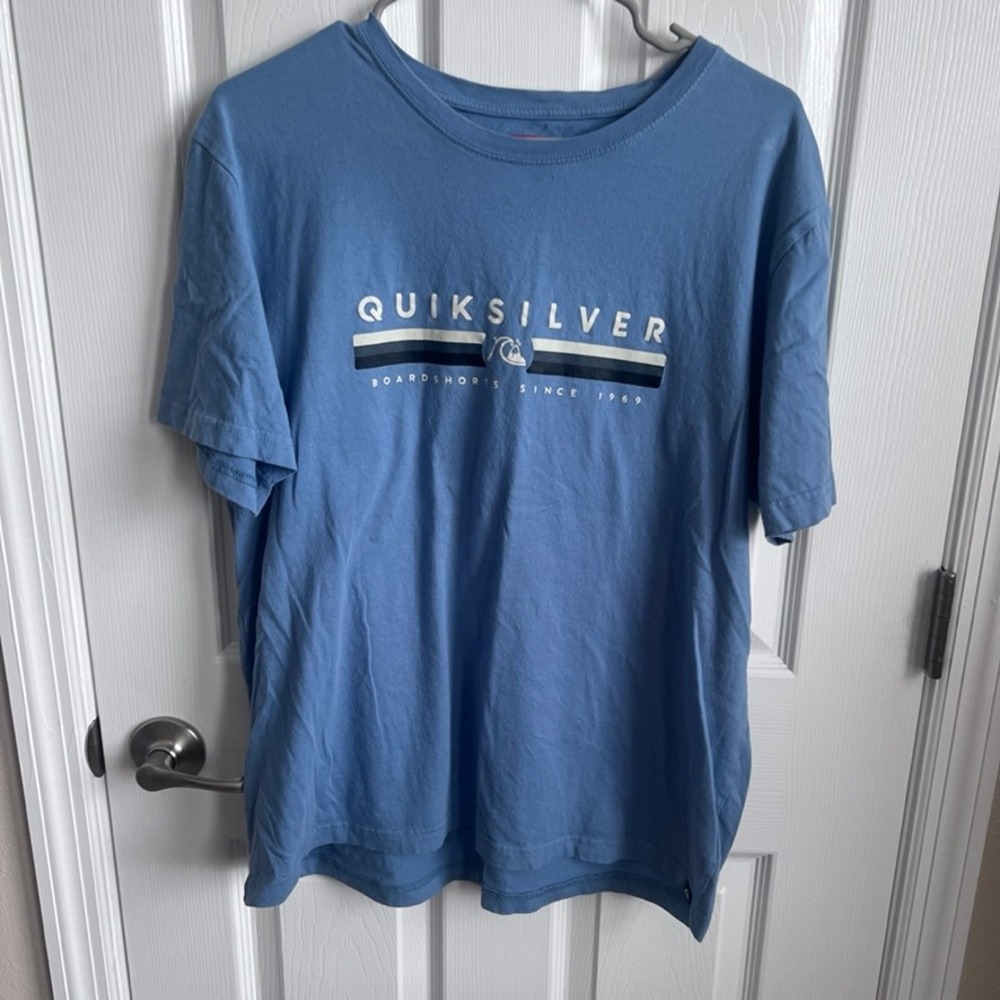 Quiksilver Mens T Shirt Blue Size Large Boardshorts Since 1969 Logo